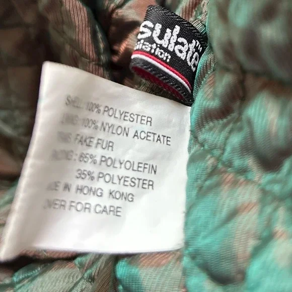 Express French Country Olive‎ Green Hooded Faux Fur Lined Jacket Size S - Picture 5 of 10